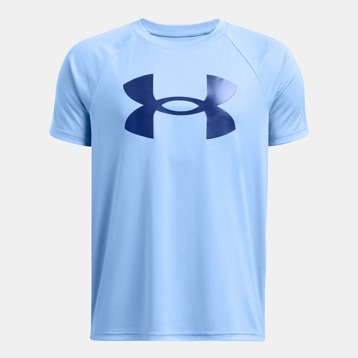 Under Armour Kids' UA Tech™ Big Logo Training T-Shirt Blue Under Armour Kids' UA Tech™ Big Logo Training T-Shirt Blue image number 0