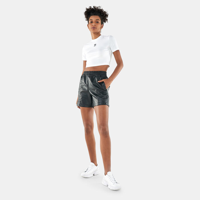 adidas Originals Women's Always Original Faux Leather Track Pants Black adidas Originals Women's Always Original Faux Leather Track Pants Black image number 3