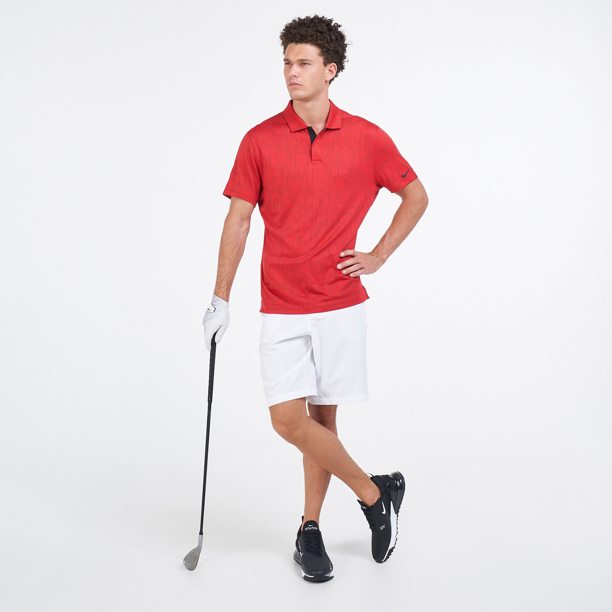 Tiger red golf shirt sale