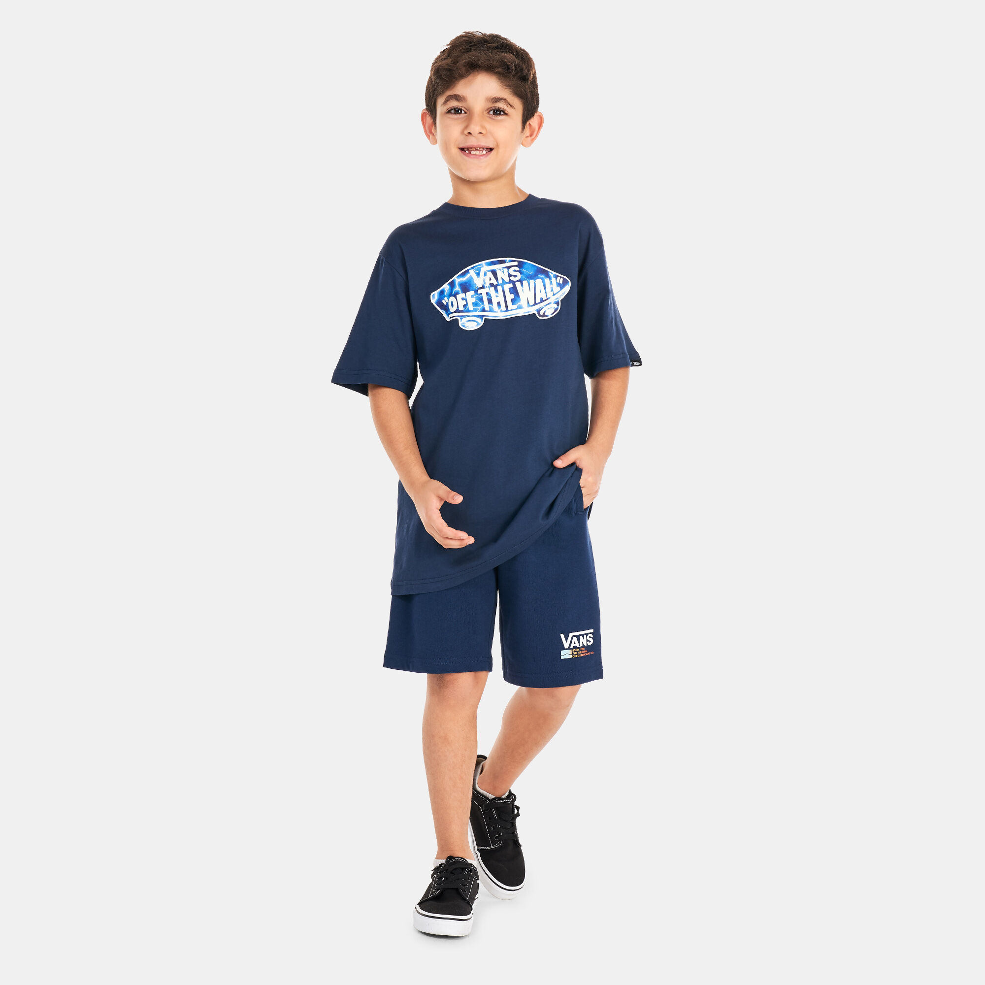 Kids Off The Wall Logo Fill T Shirt Older Kids Blue Vans in Qatar SSS