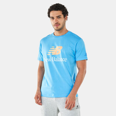 New Balance Men's Essentials Celebrate Split Logo T-Shirt Blue