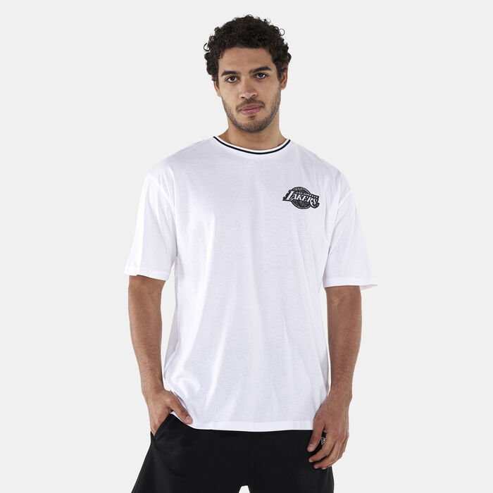 New Era Men's LA Lakers NBA Distressed T-Shirt White image number 0