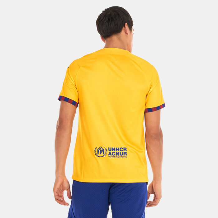 Nike Men's F.C. Barcelona Dri-FIT Stadium 4th Jersey - 2022/23 yellow Nike Men's F.C. Barcelona Dri-FIT Stadium 4th Jersey - 2022/23 yellow image number 1