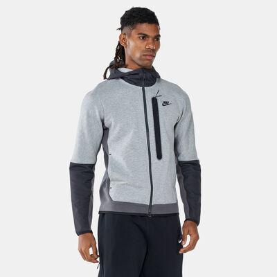 Nike Men's Sportswear Tech Fleece Full-Zip Woven Hoodie Grey