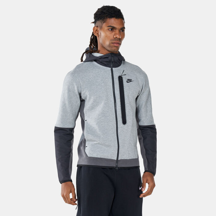 Nike Men's Sportswear Tech Fleece Full-Zip Woven Hoodie Grey Nike Men's Sportswear Tech Fleece Full-Zip Woven Hoodie Grey image number 0