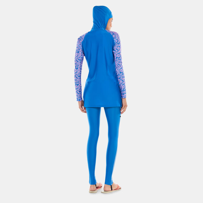 Speedo Women's Modest 3-Piece Swimsuit Blue Speedo Women's Modest 3-Piece Swimsuit Blue image number 1