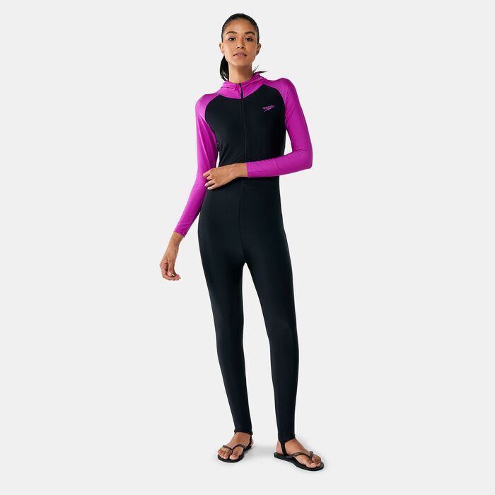 Speedo Women's Modest Essential Swimming Jumpsuit Black image number 0