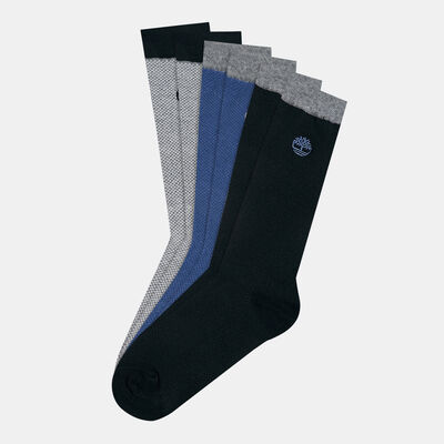 Timberland Pique Crew Socks (3 Pack) Black