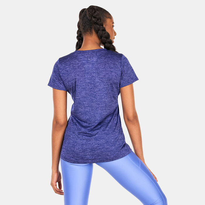Under Armour Women's UA Tech™ Twist Big Logo Gel T-Shirt Blue Under Armour Women's UA Tech™ Twist Big Logo Gel T-Shirt Blue image number 1