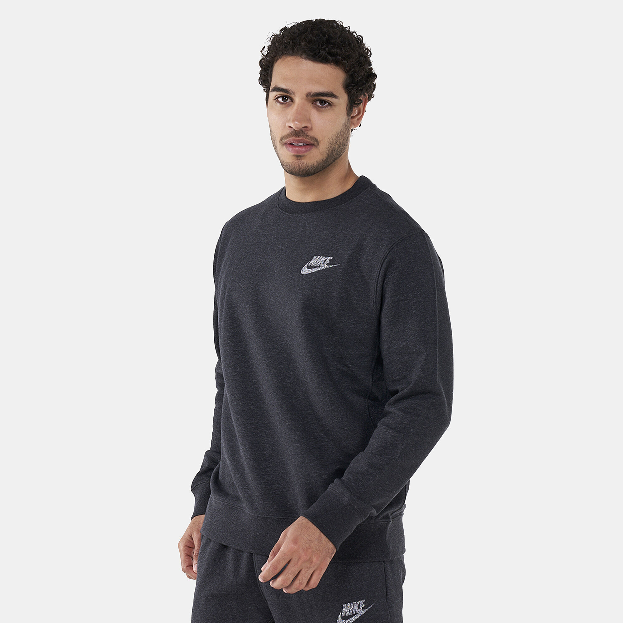Nike cotton fleece crew hot sale