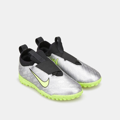 Nike Kids' Zoom Mercurial Vapor 15 Academy XXV Turf Ground Shoe Silver