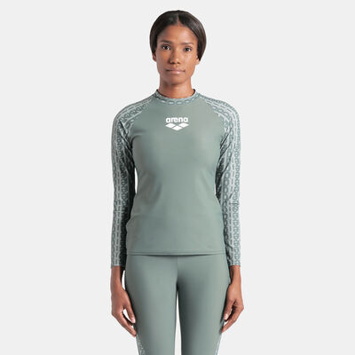 Arena Women's Modesty Long Sleeve Swimming Rashguard Multi