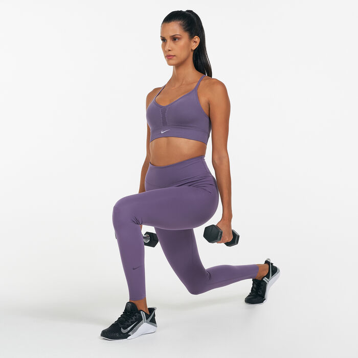 Nike Women's Indy Light-Support Padded Seamless Sports Bra Purple image number 2