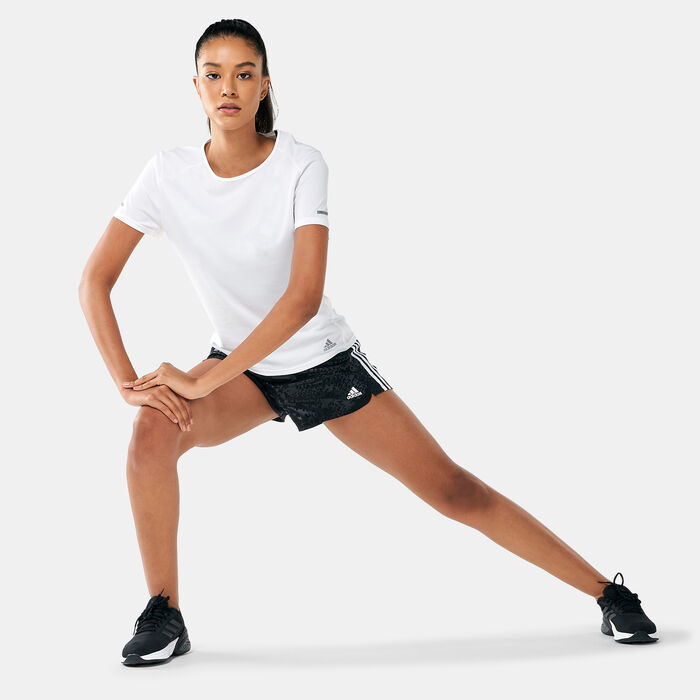 adidas Women's Pacer 3-Stripes Woven Camo Shorts Black adidas Women's Pacer 3-Stripes Woven Camo Shorts Black image number 2