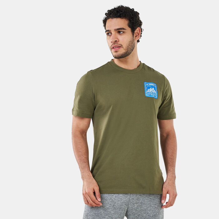 adidas Men's Terrex Patch Mountain Graphic T-Shirt Green adidas Men's Terrex Patch Mountain Graphic T-Shirt Green image number 0