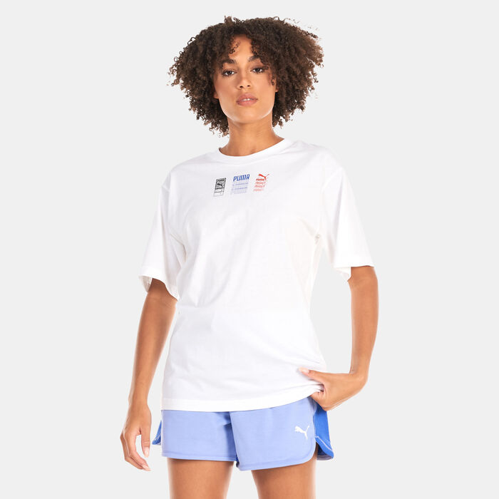 PUMA Women's Classics Gen Graphic T-Shirt White PUMA Women's Classics Gen Graphic T-Shirt White image number 0