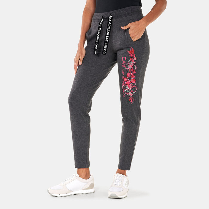 EA7 Emporio Armani Women's Printed Sweatpants Grey EA7 Emporio Armani Women's Printed Sweatpants Grey image number 0