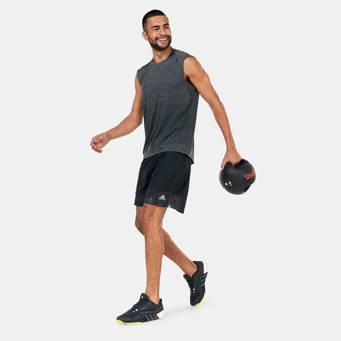 adidas Men's AEROREADY Workout Chalk Print Training Shorts Black adidas Men's AEROREADY Workout Chalk Print Training Shorts Black image number 2