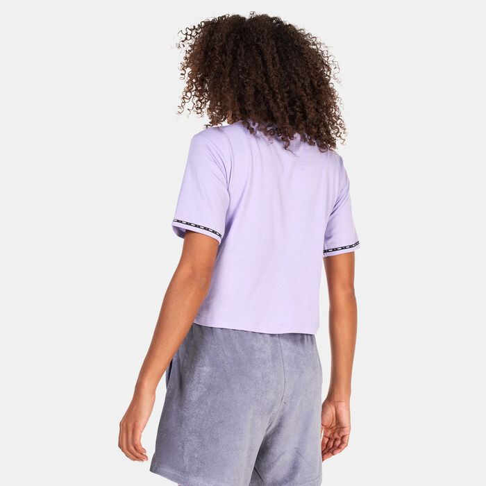 PUMA Women's POWER Tape T-Shirt Purple image number 1
