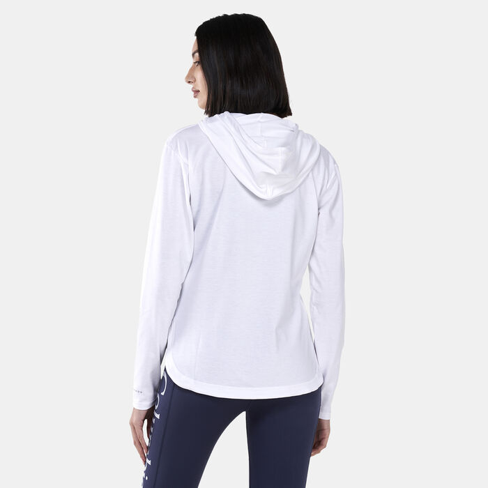 Columbia Women's Sun Trek™ Hooded Pullover Hoodie White Columbia Women's Sun Trek™ Hooded Pullover Hoodie White image number 1