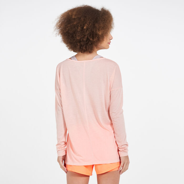 Nike Women's Yoga Layer T-Shirt Orange Nike Women's Yoga Layer T-Shirt Orange image number 1