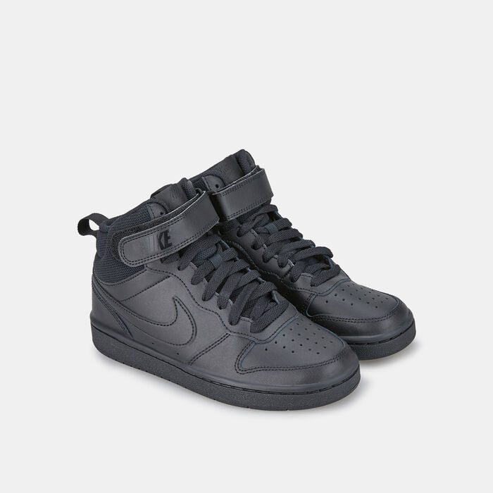 Nike Kids' Court Borough Mid 2 Shoes Black Nike Kids' Court Borough Mid 2 Shoes Black image number 1