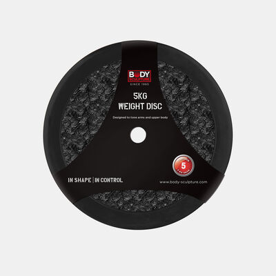 Body Sculpture Rubber Weight Plate - 1-Inch Diameter (5 Kg) Black Body Sculpture Rubber Weight Plate - 1-Inch Diameter (5 Kg) Black