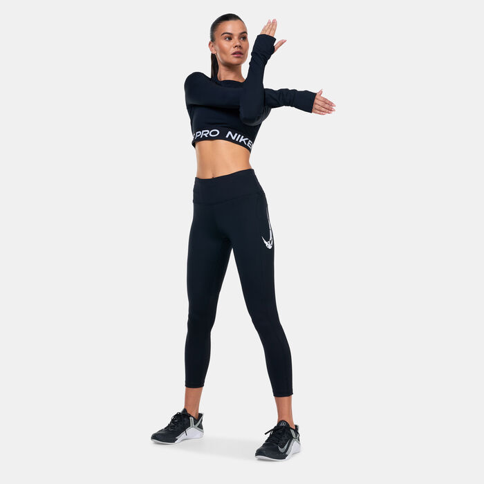 Nike Women's Pro Dri-FIT Crop Top Black image number 2