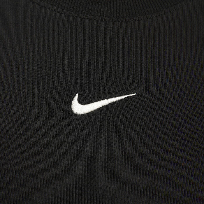 Nike Women's Sportswear Chill Tight Cropped Mini-Rib Tank Top Black Nike Women's Sportswear Chill Tight Cropped Mini-Rib Tank Top Black image number 3