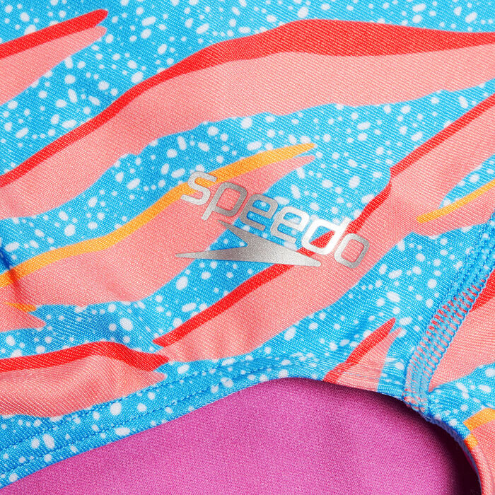 Speedo Kids' Digital Print One-Piece Swimsuit Blue Speedo Kids' Digital Print One-Piece Swimsuit Blue image number 2
