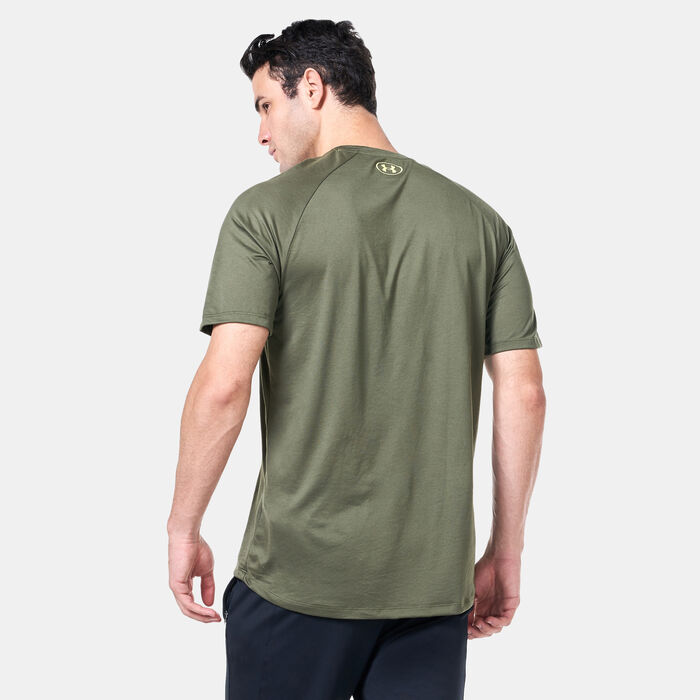 Under Armour Men's UA Tech™ Print Fill Training T-Shirt Green image number 1