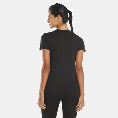 PUMA Women's Classics Metallic Logo T-Shirt Black