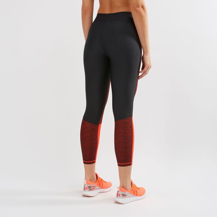 Under Armour Women's HeatGear Armour Jacquard Ankle Crop 7/8 Leggings Red Under Armour Women's HeatGear Armour Jacquard Ankle Crop 7/8 Leggings Red image number 1