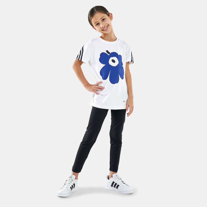 adidas Kids' Marimekko Primegreen AEROREADY Training 3-Stripes T-Shirt White image number 2