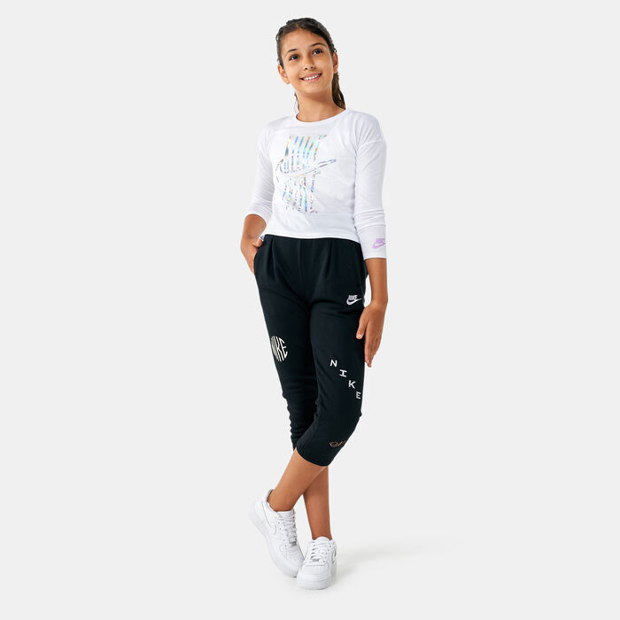Nike Kids' Sportswear Cropped Pants (Older Kids) Black image number 2