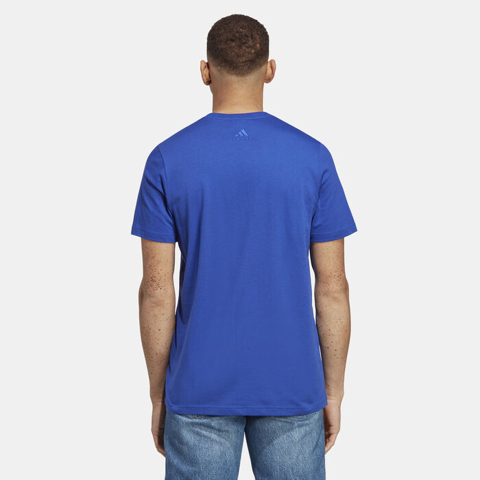 adidas Men's Essentials Linear Embroidered Logo T-Shirt Blue adidas Men's Essentials Linear Embroidered Logo T-Shirt Blue image number 1