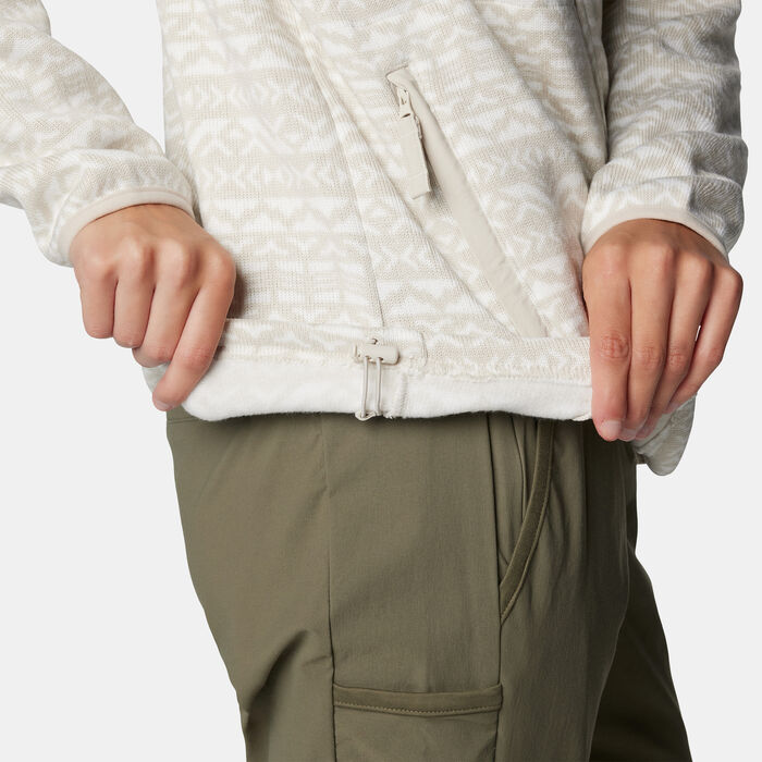 Columbia Women's Sweater Weather Printed Full-Zip Jacket White Columbia Women's Sweater Weather Printed Full-Zip Jacket White image number 4