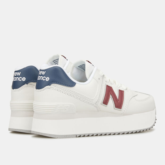 New Balance Women's 574+ Shoe White New Balance Women's 574+ Shoe White image number 2