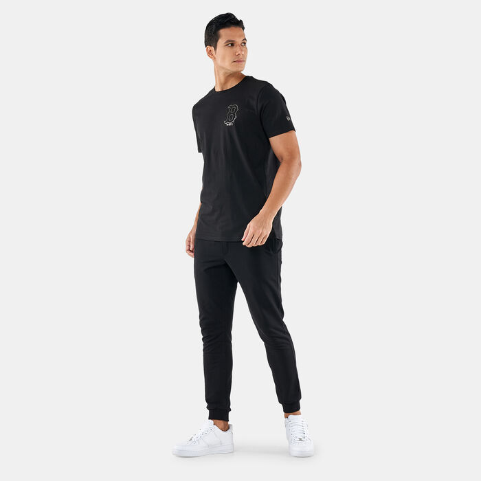 New Era Men's MLB Team Boston Red Sox Logo Metallic Print T-Shirt Black image number 2