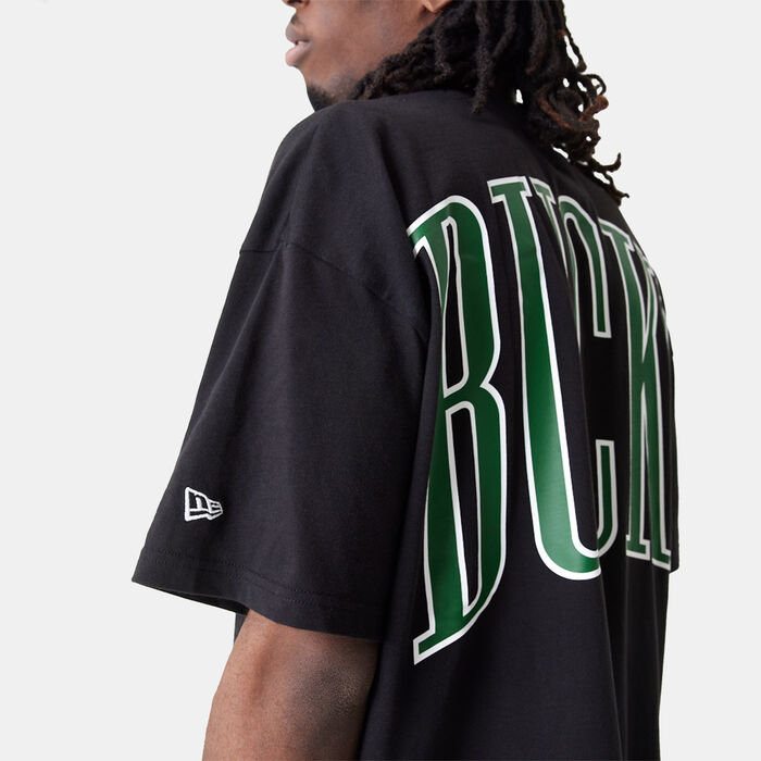 New Era Men's NBA Arch Milwaukee Bucks Woodmark T-Shirt Black New Era Men's NBA Arch Milwaukee Bucks Woodmark T-Shirt Black image number 2