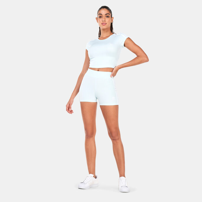 adidas Originals Women's Adicolor Classics Crop 3-Stripes T-Shirt Blue adidas Originals Women's Adicolor Classics Crop 3-Stripes T-Shirt Blue image number 2