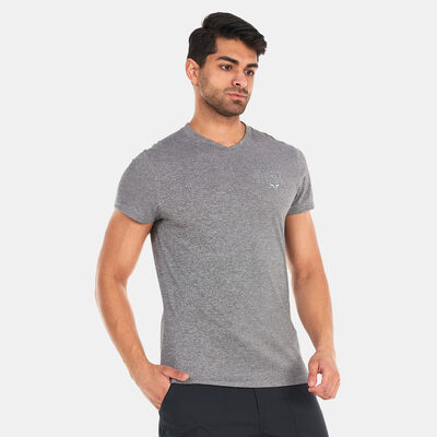 SQUATWOLF Men's V-Neck Muscle T-Shirt Grey