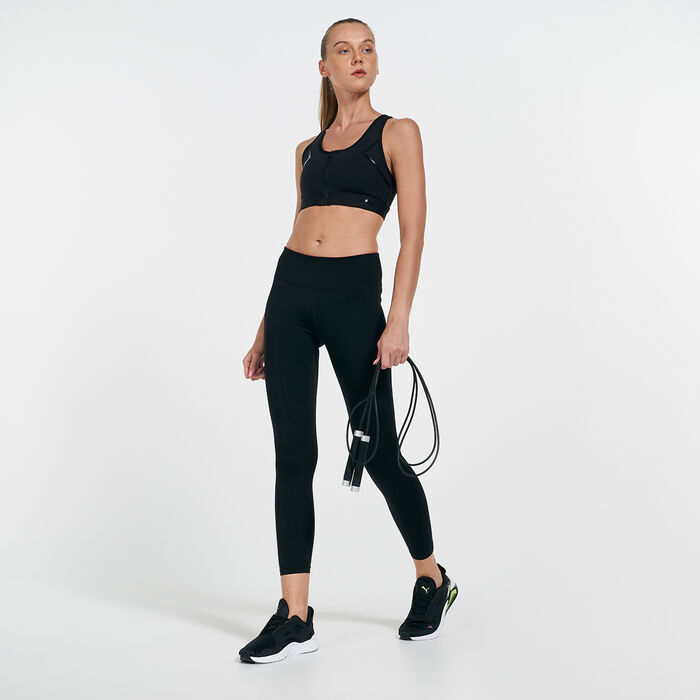 PUMA Women's Front Zip High Impact Sports Bra Black PUMA Women's Front Zip High Impact Sports Bra Black image number 2