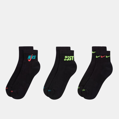 Nike Everyday Plus Cushioned Training Ankle Socks (3 Pack) Black