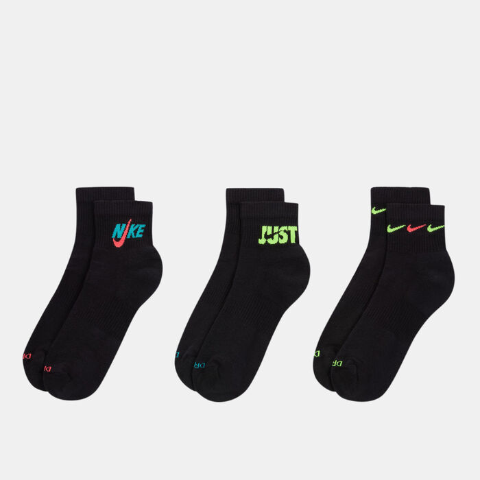 Nike Everyday Plus Cushioned Training Ankle Socks (3 Pack) Black Nike Everyday Plus Cushioned Training Ankle Socks (3 Pack) Black image number 0