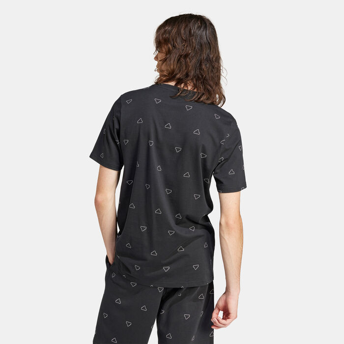 adidas Men's Seasonal Essentials Monogram Graphic T-Shirt Black image number 1