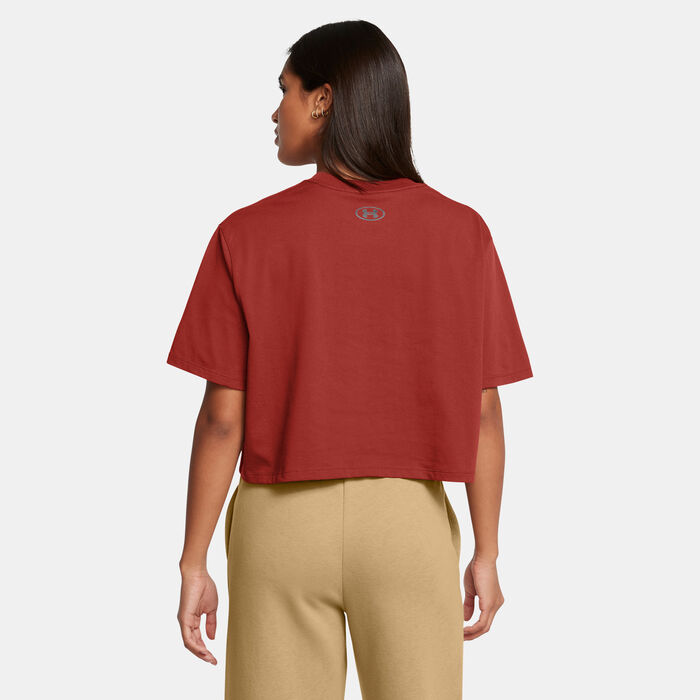 Under Armour Women's Logo Crop Top Orange Under Armour Women's Logo Crop Top Orange image number 1