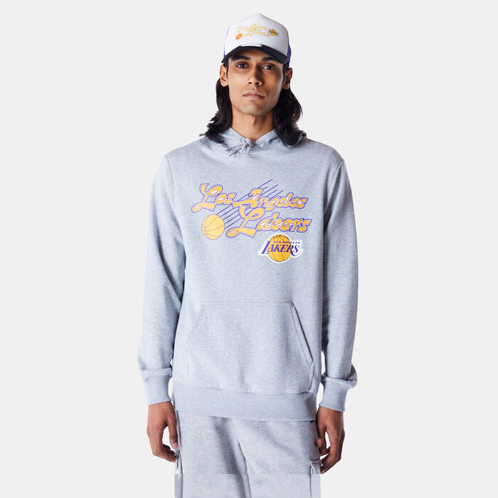 New Era Men's NBA Los Angeles Lakers Script Hoodie Grey New Era Men's NBA Los Angeles Lakers Script Hoodie Grey image number 0