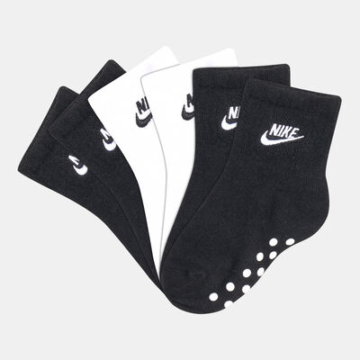 Nike Kids' Core Futura Ankle Socks (3-Pack) (Baby and Toddler) Black