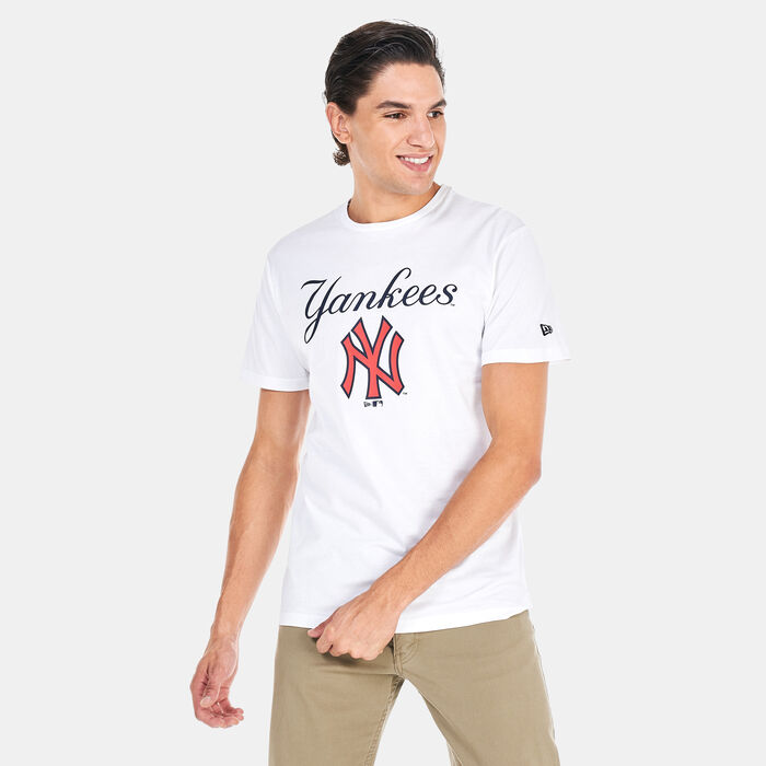 New Era Men's New York Yankees Script T-Shirt White New Era Men's New York Yankees Script T-Shirt White image number 0